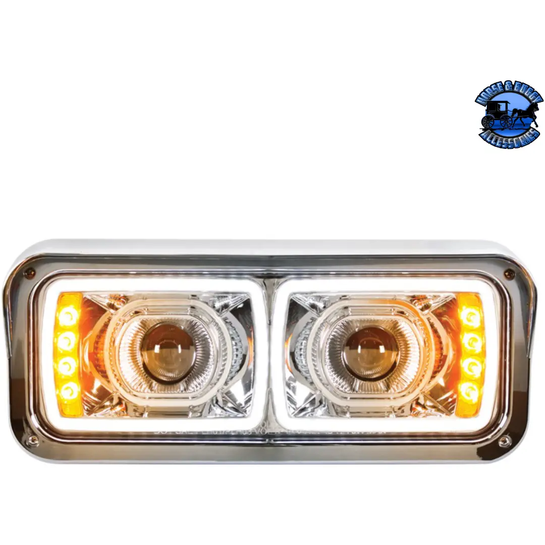 High Power Led Projection Headlight With Led Turn Signal & Position Light Bar (Choose Color) (Choose Side) 1