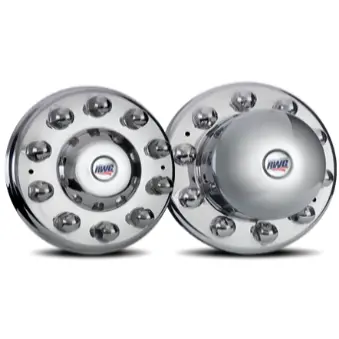 Rw1073-408Hfk 22.5"/24.5":Front Cover Set - Steering Axle - 2 Covers - Mirror Finish W/ Rfl* 1