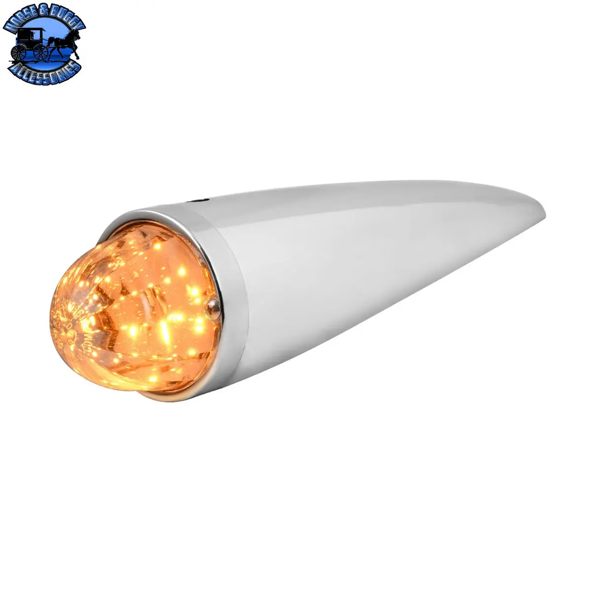 #93501 3.5"  Amber/Clear Watermelon Cab Light W/O Visor (Chrome Die Cast Housing) 1