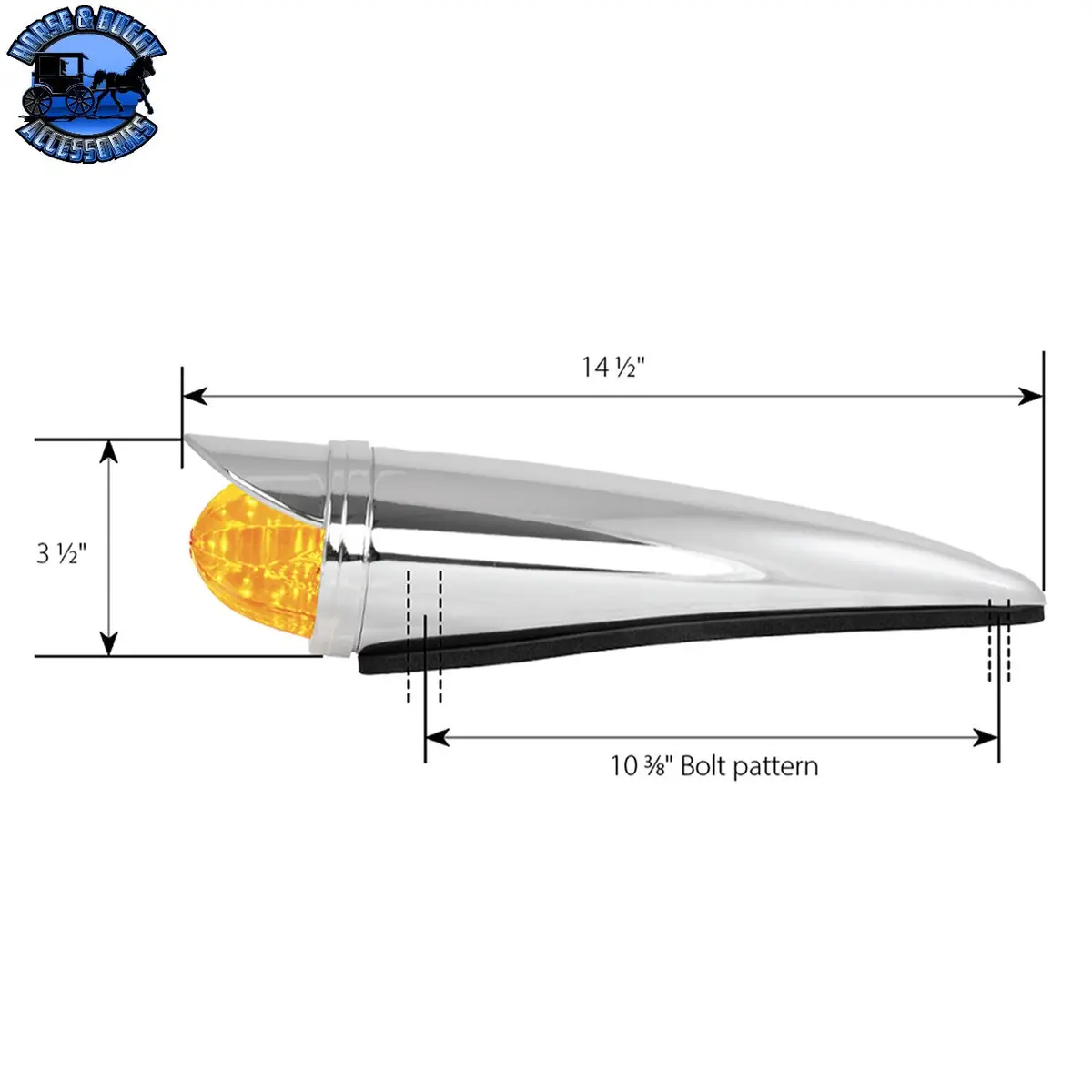 #93501 3.5" Amber/Clear Watermelon Cab Light W/O Visor (Chrome Die Cast Housing) 2