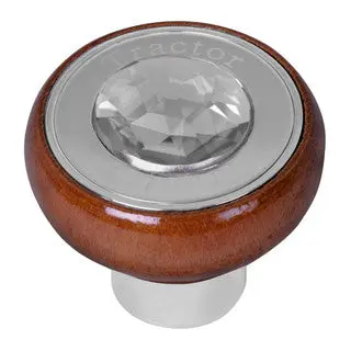 Wood Knob W/ Ss Tractor/Trailer Plate & Color Jewel  (Choose One) 6