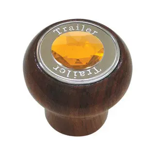 Large Rosewood Knob W/ Ss Tractor/Trailer Plate & Color Jewel 1