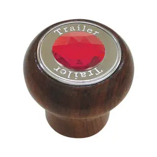 Large Rosewood Knob W/ Ss Tractor/Trailer Plate & Color Jewel 11