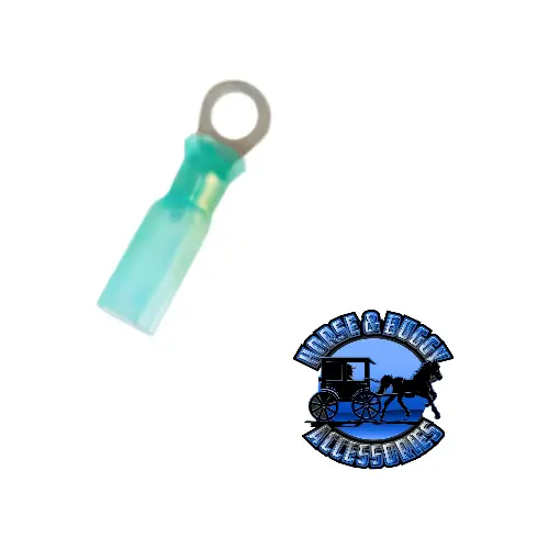 Up-98168 16-14 Awg 1/4" Stud Cs Heat Shrink Ring Terminal - Blue, 5 Pcs. 1