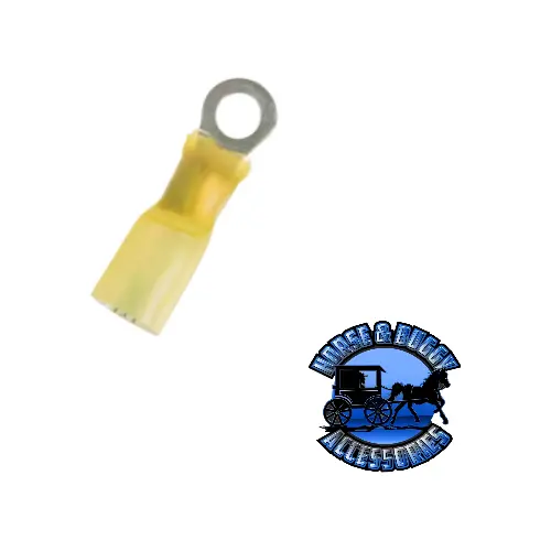 Up-98191 12-10 Awg 3/8" Stud Cs Heat Shrink Ring Terminal - Yellow, 4 Pcs. 1