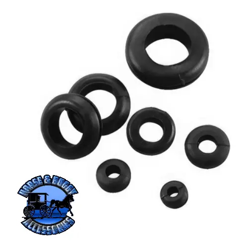 Up-98251 1/4",5/16",3/8",7/16",1/2",5/8",21/32",7/8" Mounting Holes Black Vinyl Grommets, 15 Pcs. 1