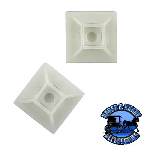 Up-98259 1" Natural Nylon Adhesive Wire Tie Mount 50 Lbs Ties, 10 Pcs. 1