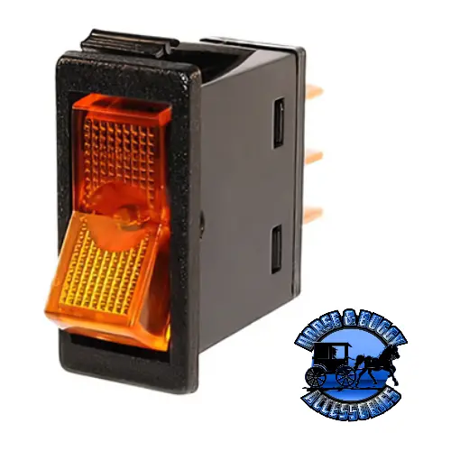 Up-98294 Amber Illum Rocker 20 Amp 12V S.P.S.T. On/Off 1 Pc. 1