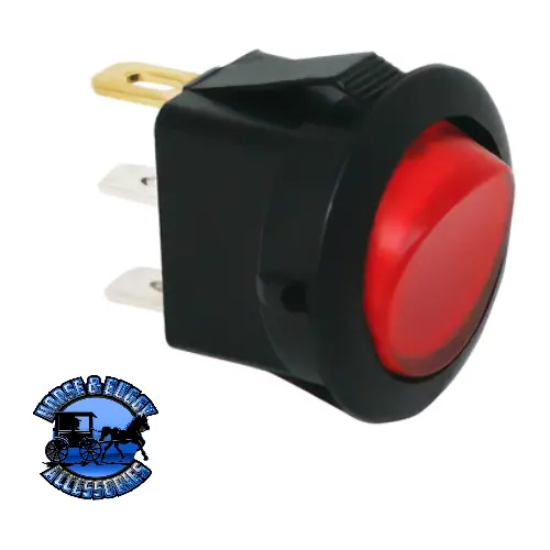 Up-98299 Red Illum Round Rocker 10 Amp 12V On/Off 1/2" Dia. 1 Pc. 1