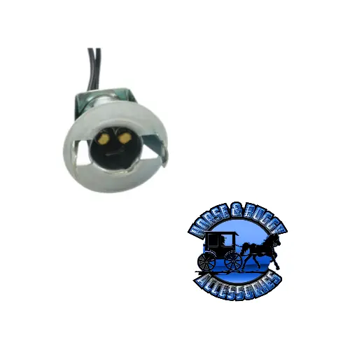 1-Wire Universal Single Contact Instrument Panel & License Plate Light Socket W/ Spring Clip Mount, 1 Pc. 1