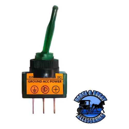 Up-98353 Green Illum Toggle 20 Amp 12V S.P.S.T. On/Off 1 Pc. 1