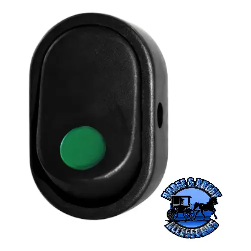 Up-98365 Green Illum Oval Rocker 16 Amp 12V On/Off 1/2" Dia. 1 Pc. 1