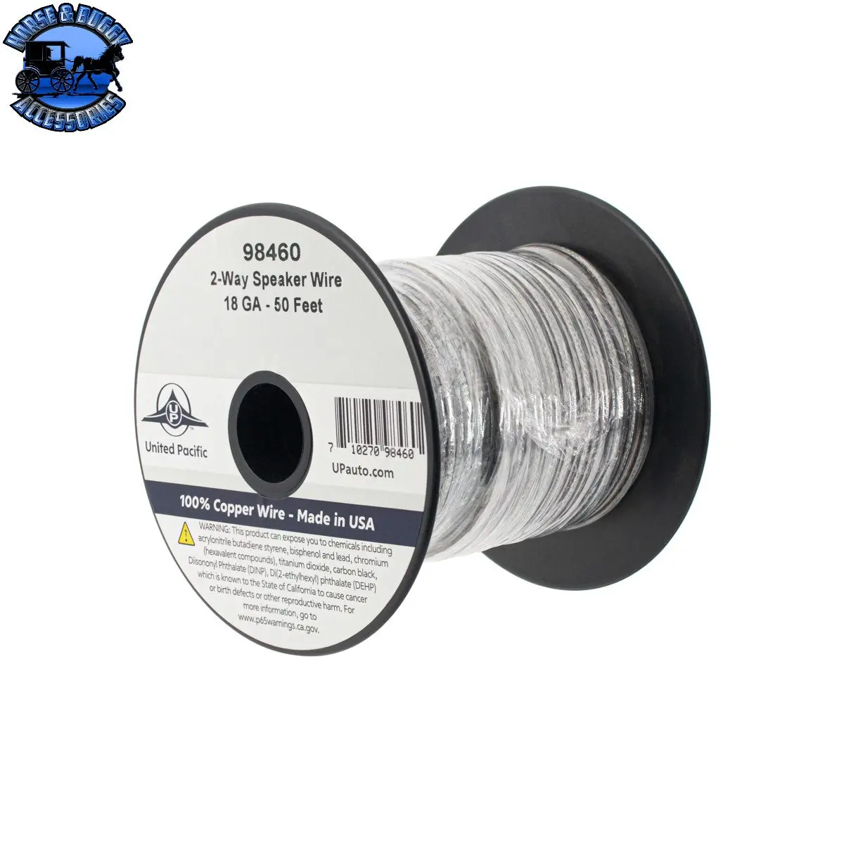 Up-98460 18 Awg 2-Way Clear Speaker Wire Bonded 50 Ft 1