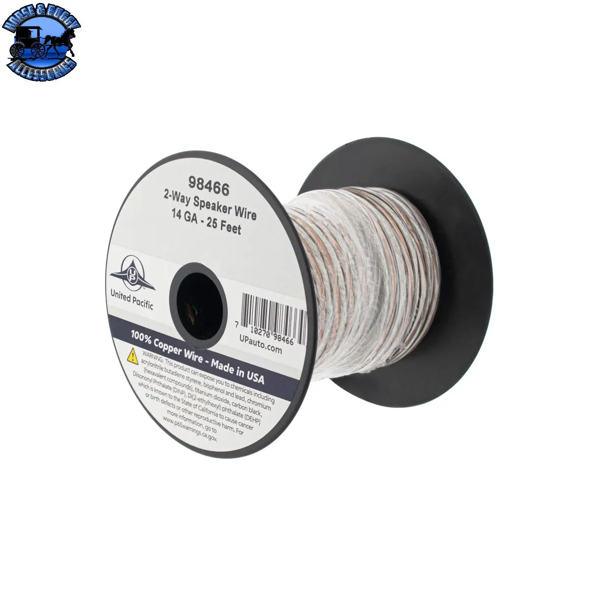 Up-98466 14 Awg 2-Way Clear Speaker Wire Bonded 25 Ft 1