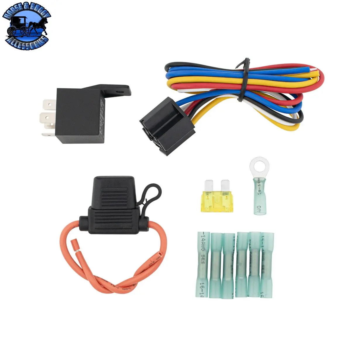 Up-98498 Relay Wiring Kit, W/ Fuse Holder & Hs Connectors 11 Pcs 1