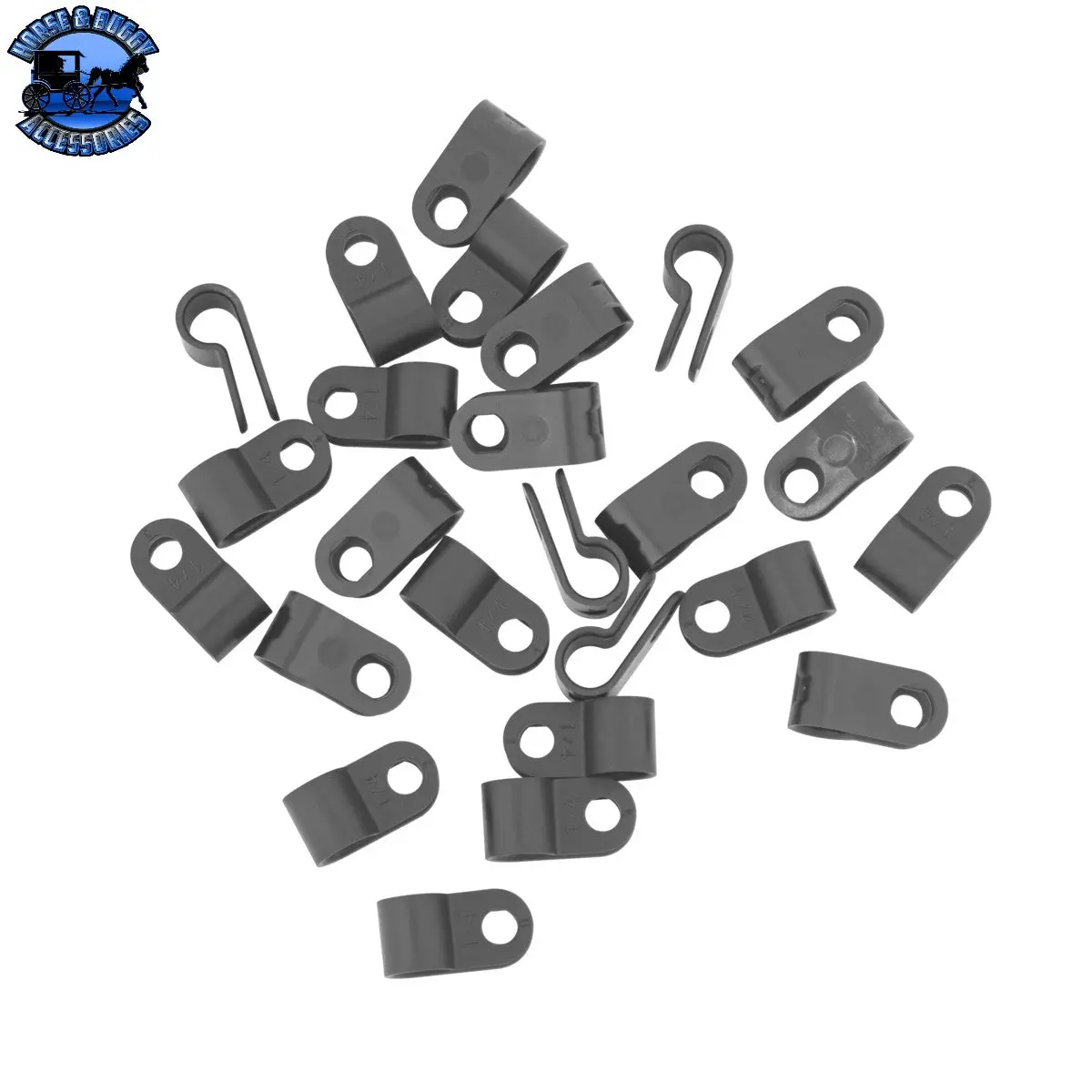 Up-98509 1/4" Black Nylon Cable Clamp (25-Pack) 1