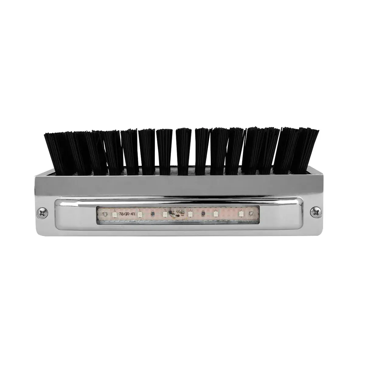 98981 Chrome Alum. Boot Caddie W/ Black Brush & Amber/Clr 6 Led Light 1