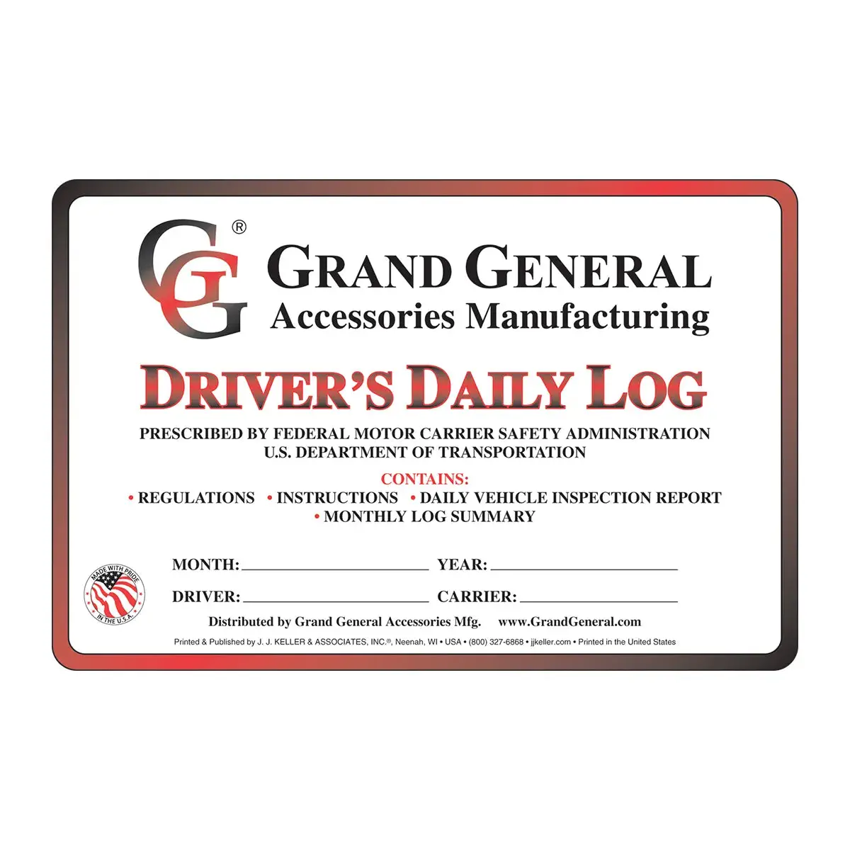 99905 Spanish Driver Daily Log W/ Simplified Dvir, Book Format A 1
