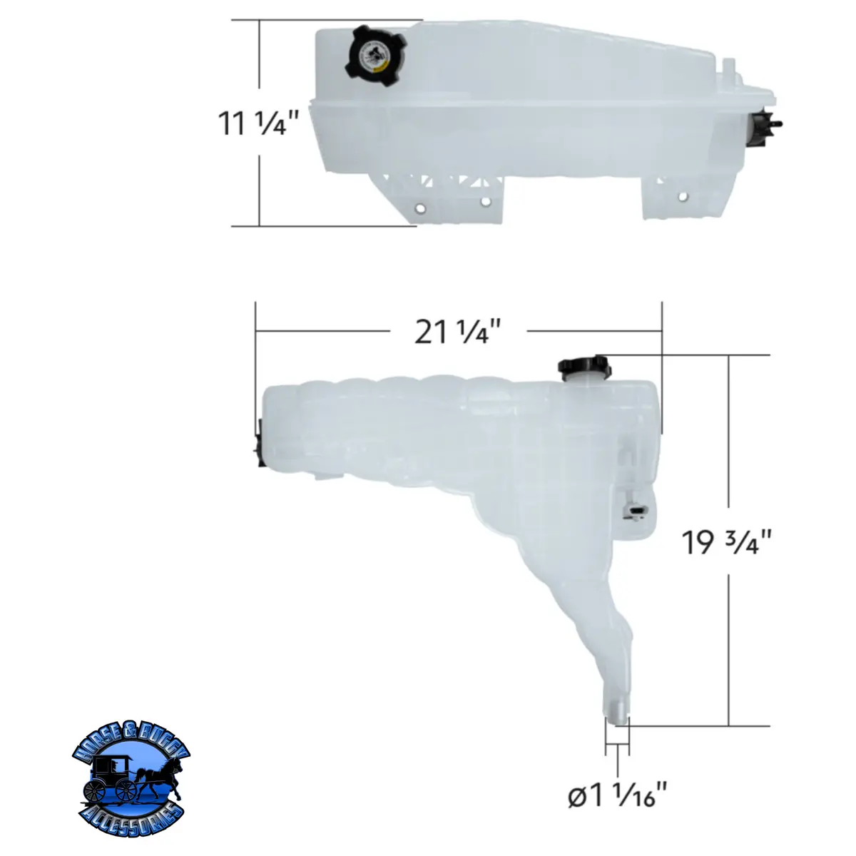Pressurized Coolant Reservoir & Coolant Level Sensor For 2017-2021 Kenworth T680 #26008 1
