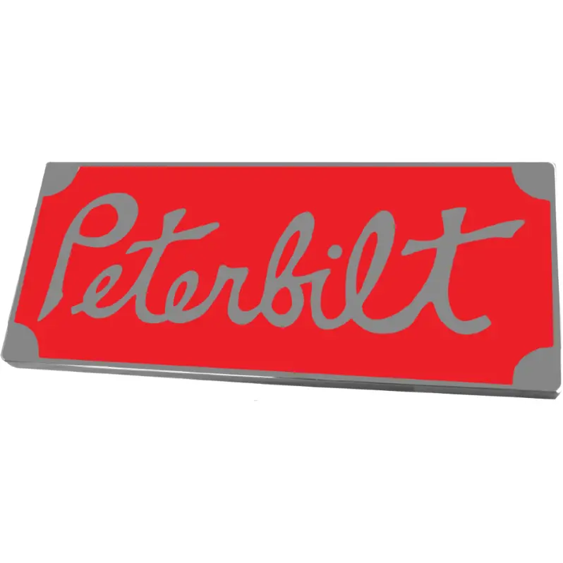 Pb Rectangular Old Style Emblem Chrome/Red 440 1