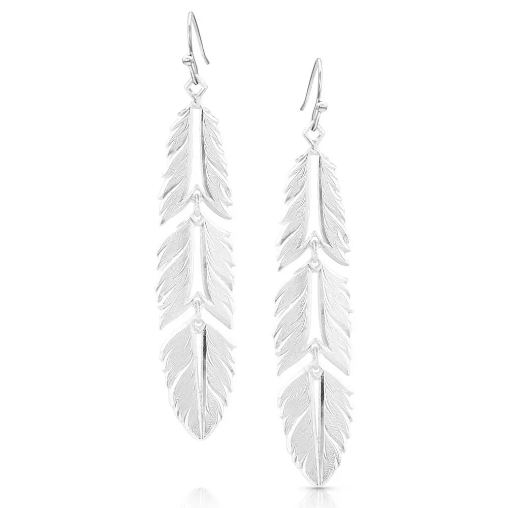 Freedom Feather American Made Earrings- Montana Silversmiths 1