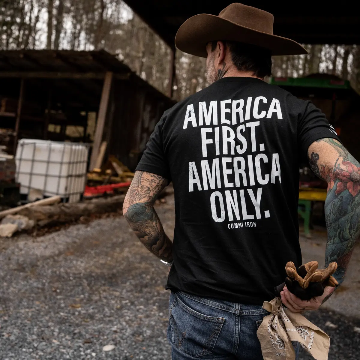 America First. American Only. Men's T-Shirt 5