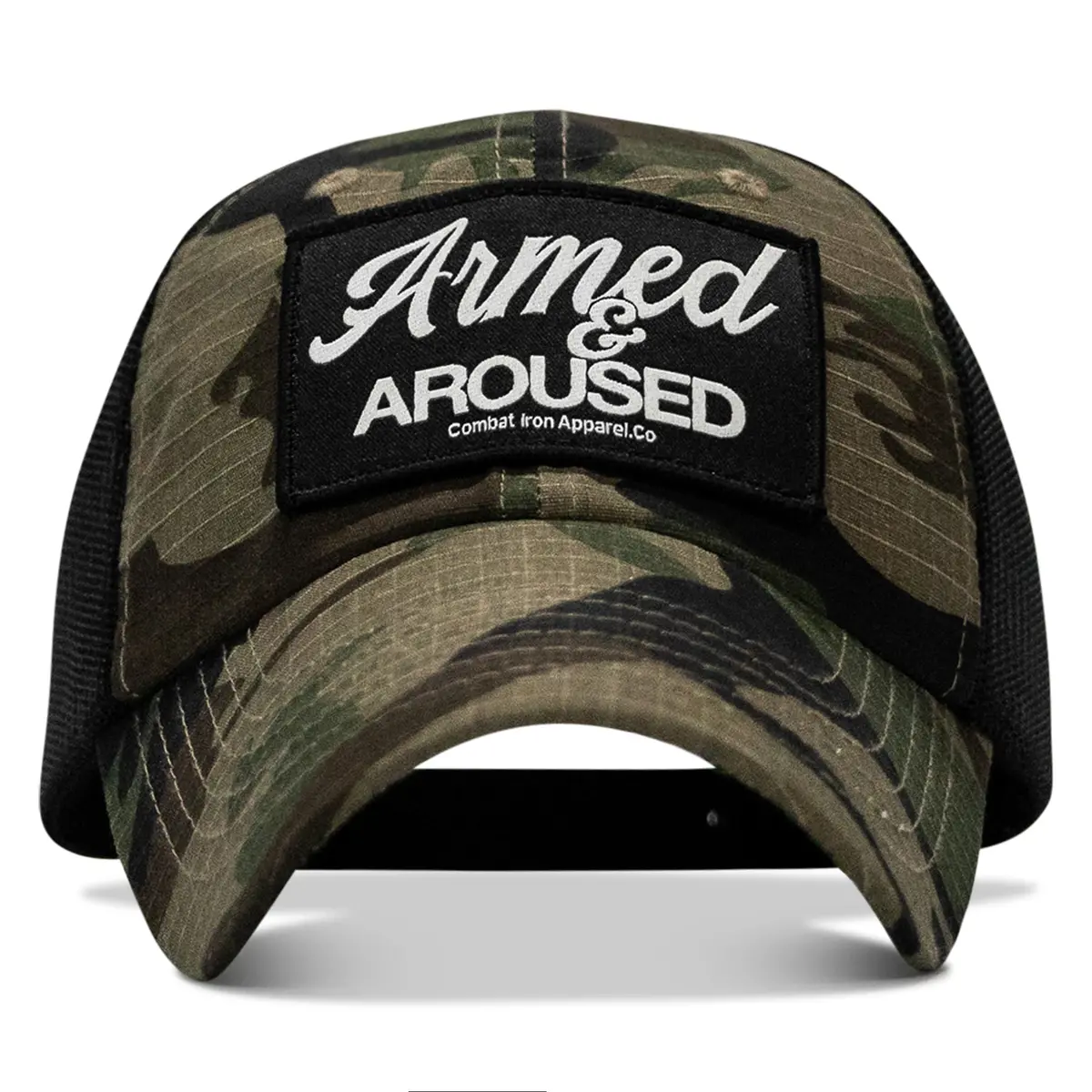 Armed & Aroused Patch. Tactical Ripstop Mesh Snapback Hat 1