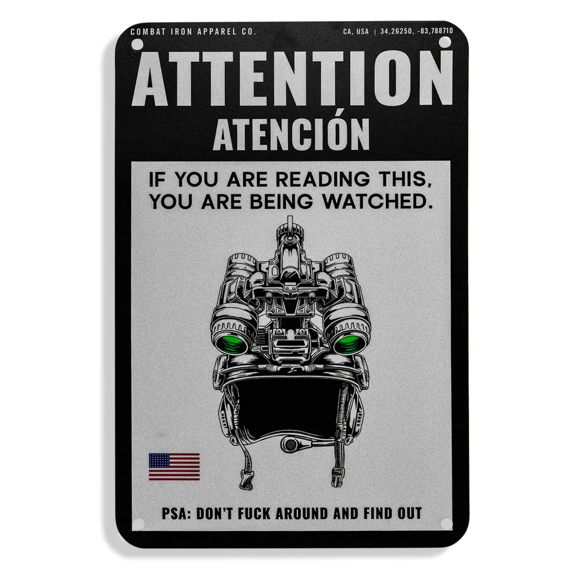 Attention You Are Being Watched Wall Mounted Metal Sign 1