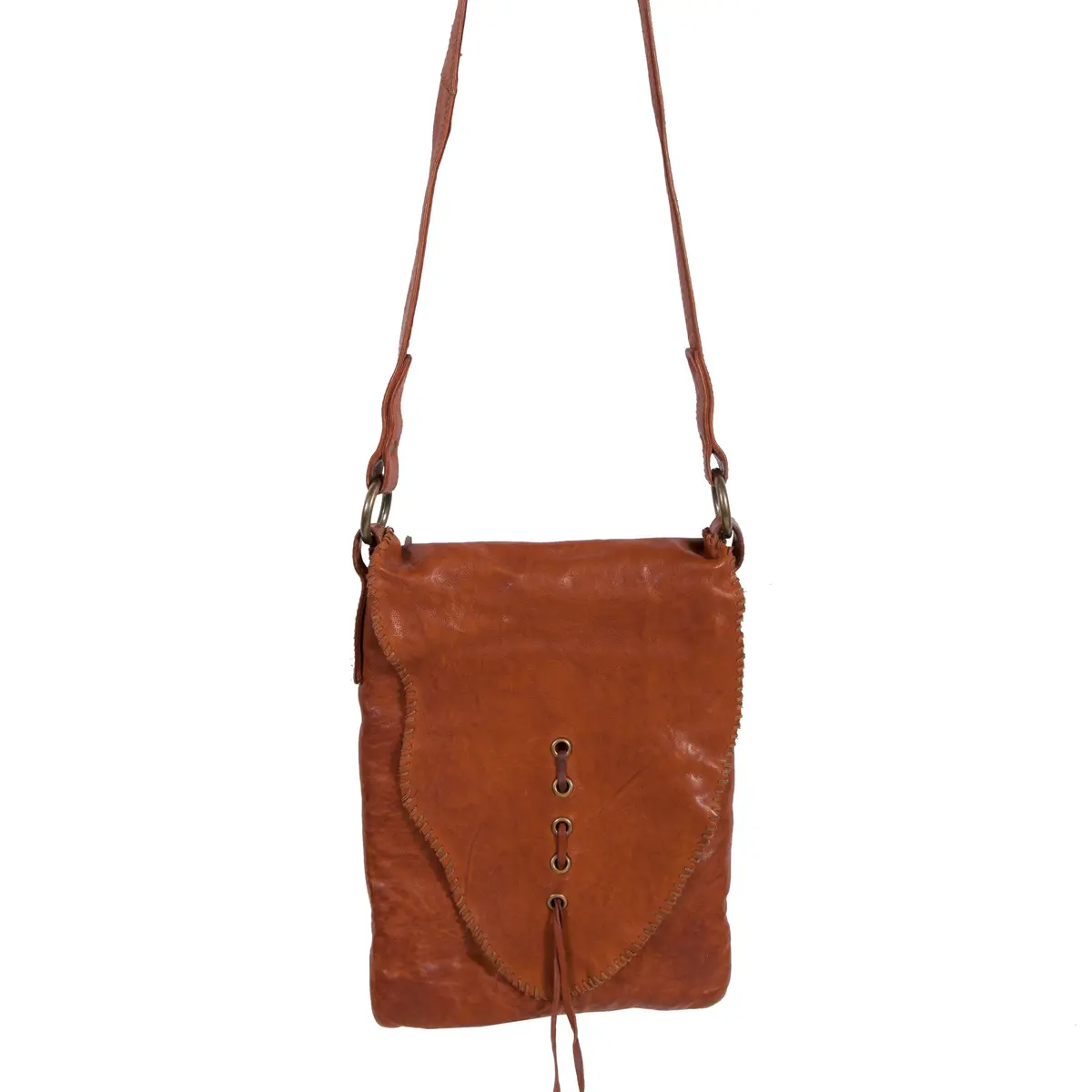 Whipstitch Cognac Leather Handbag Purse At Bourbon Cowgirl 1