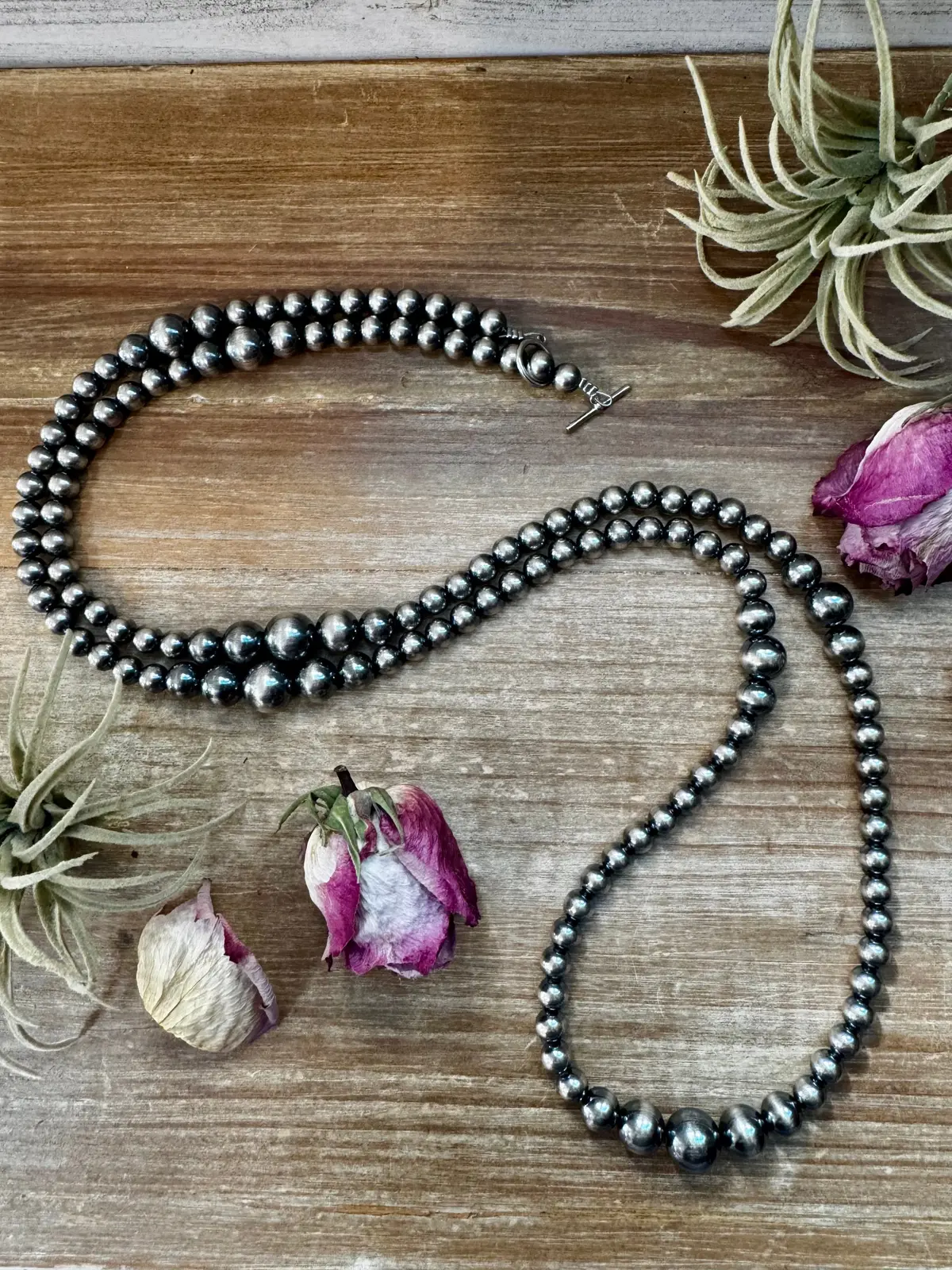 Nfr Collection Necklace – Graduated Sterling Silver Pearls 8Mm To 14Mm 46.5" 1