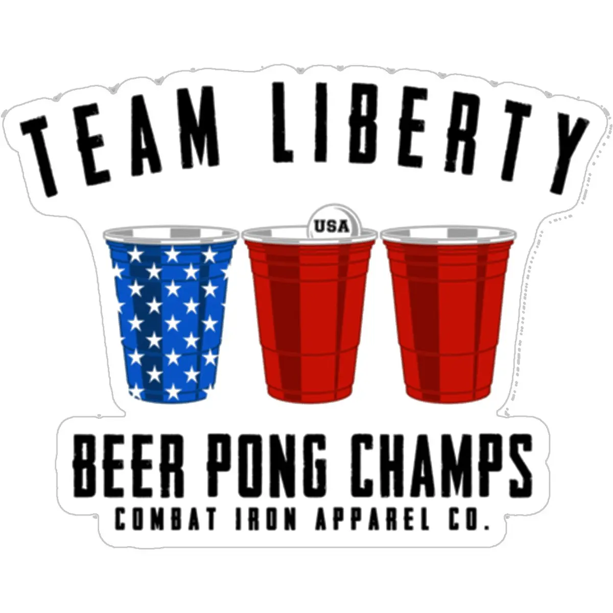 Team Liberty Beer Pong Champs All Weather Decal 1