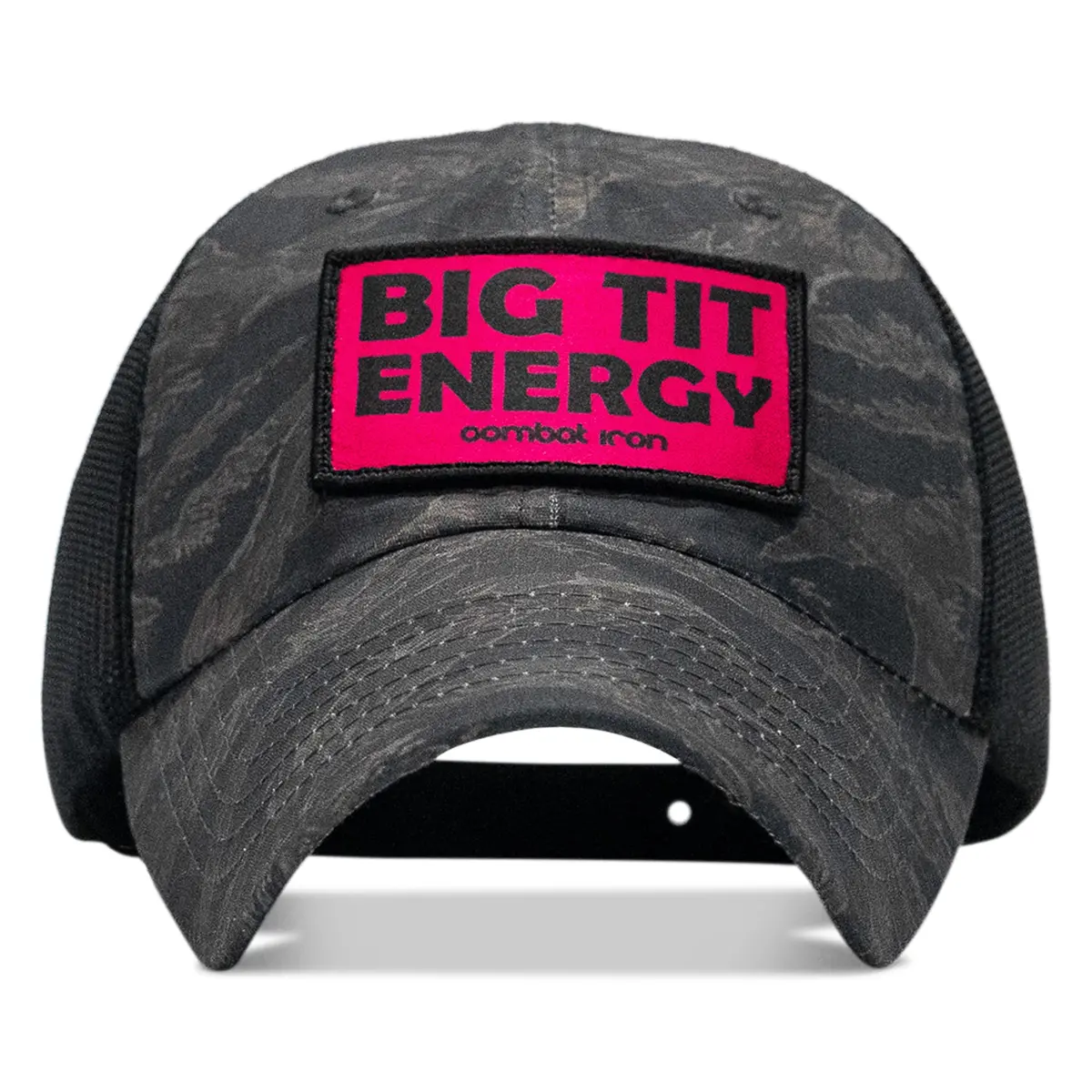 Big Tit Energy Pink Patch Tactical Ripstop Mesh Snapback Hat 1