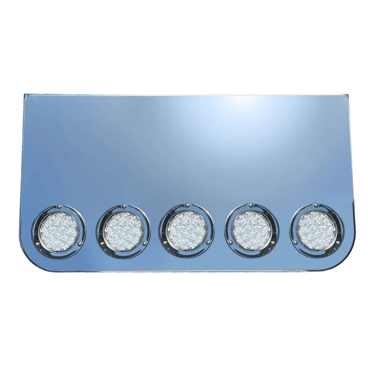 Ata-Bp-5091C 34'' X 20'' Rounded Corner Rear Panel W/5-4" Light Holes (& 3-4'' Hles Facing Foward) S.S 14Ga. 1