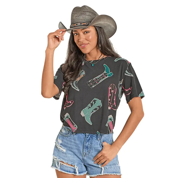 Boot Print T-Shirt By Rock & Roll Denim 1