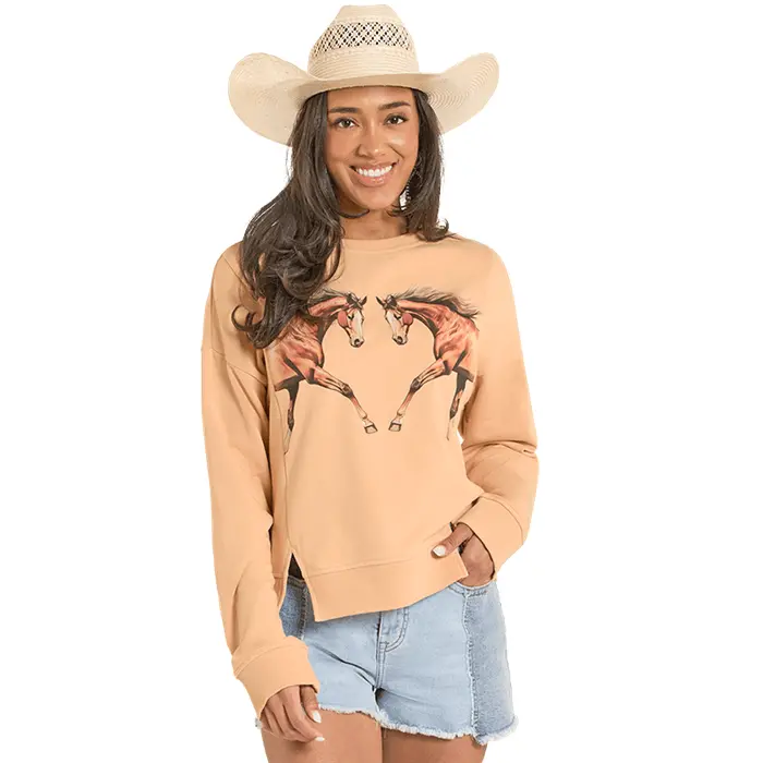 Horse Graphic Pullover Sweatshirt By Rock & Roll Denim 1