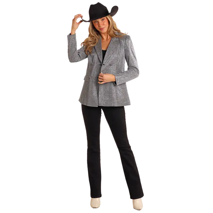Silver Metallic Blazer By Panhandle At Bourbon Cowgirl 1