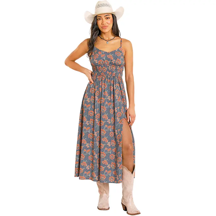 Floral Print Midi Dress By Rock & Roll Denim At Bourbon Cowgirl 1