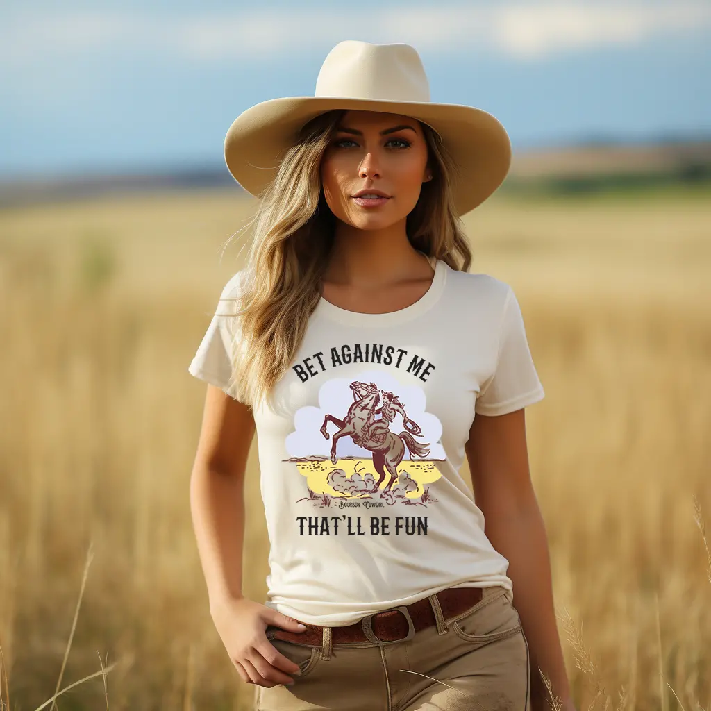 Bet Against Me That'll Be Fun Horse T-Shirt - Bourbon Cowgirl 1