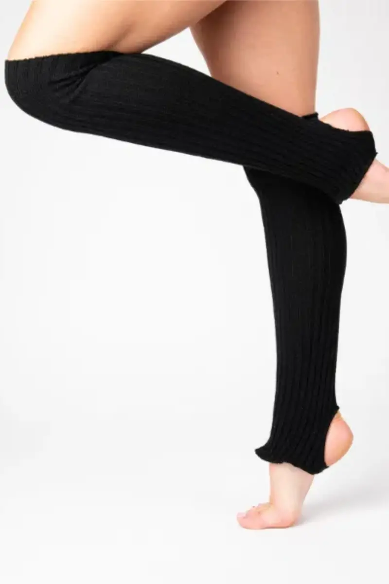 Pole Junkie Knee High Stirrup Legwarmers - Black 1