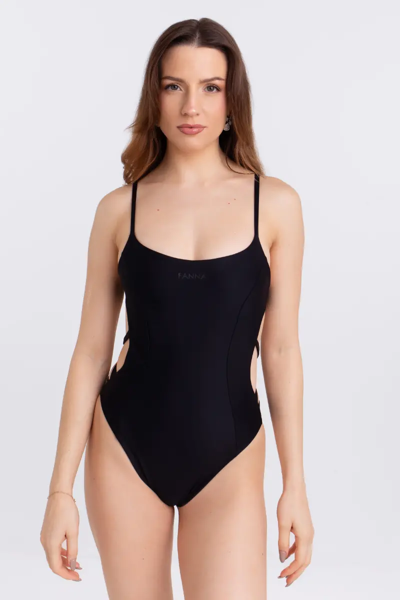 Fanna Open Bodysuit - Black 1