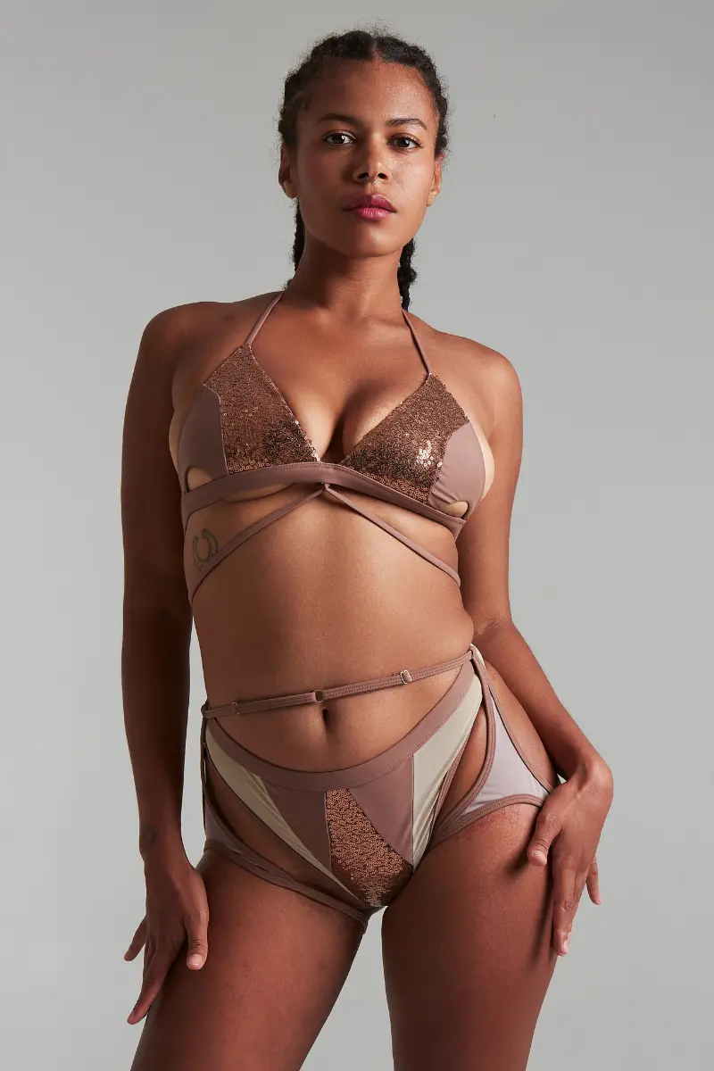 Harna Sparkling Top - Mocca/Bronze 1
