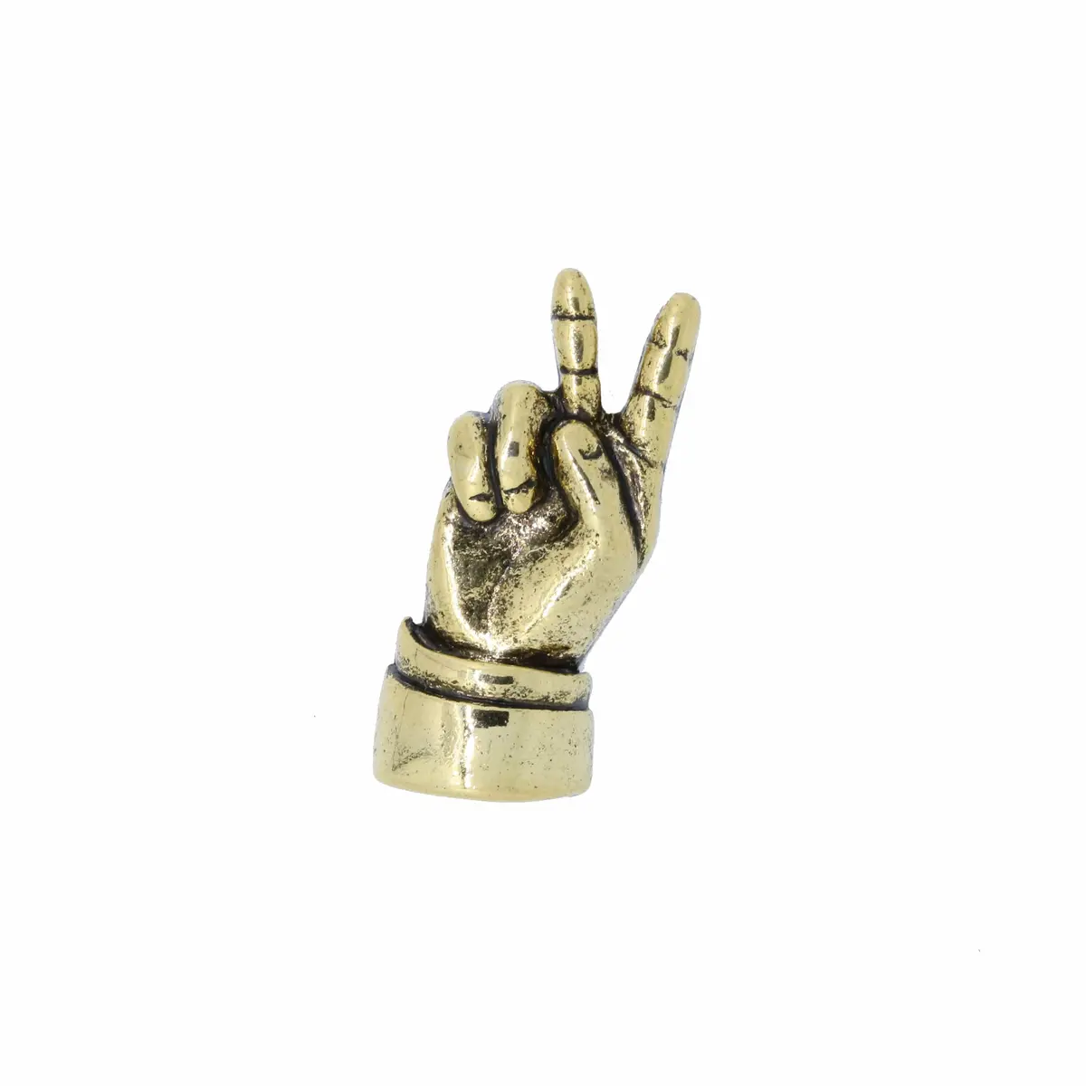 Peace Hand Sign Gold Lapel Pin 1
