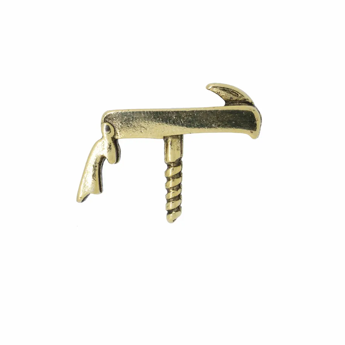 Waiter's Corkscrew Gold Lapel Pin 1