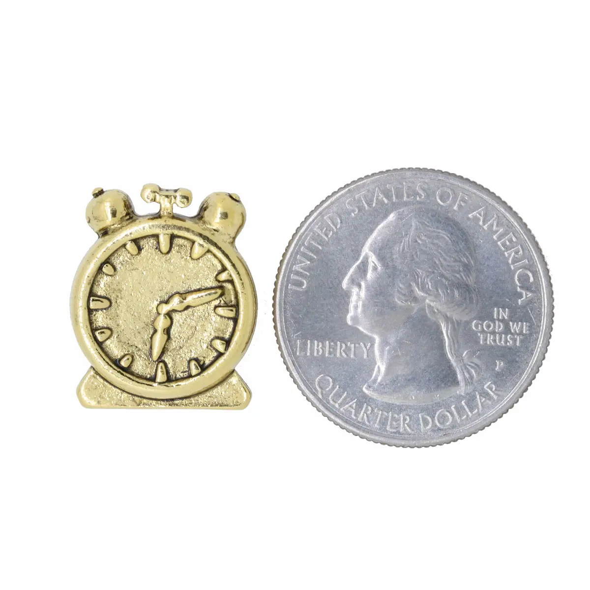 Alarm Clock Gold Lapel Pin 2