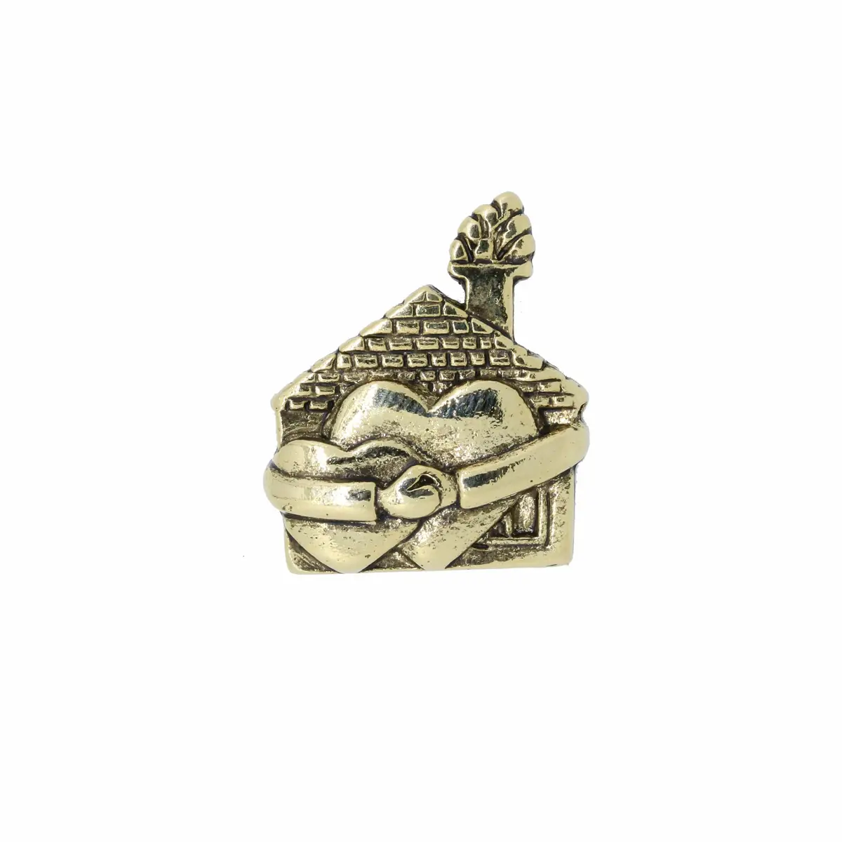 Home Heart Hands Gold Lapel Pin 1