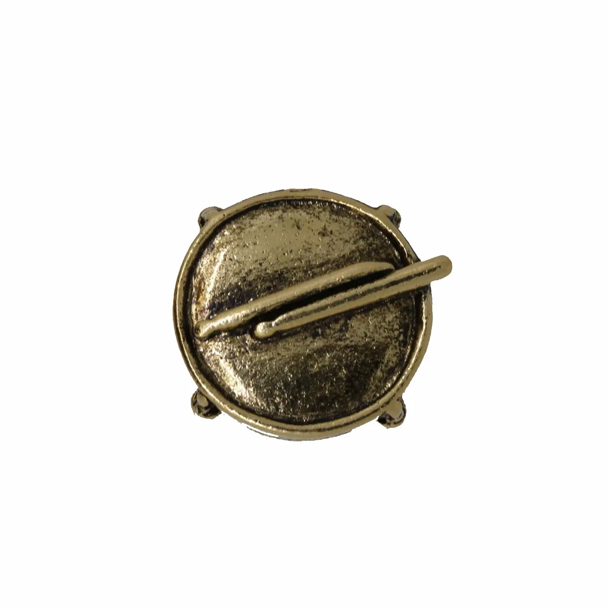 Drum With Drumsticks Gold Lapel Pin 1