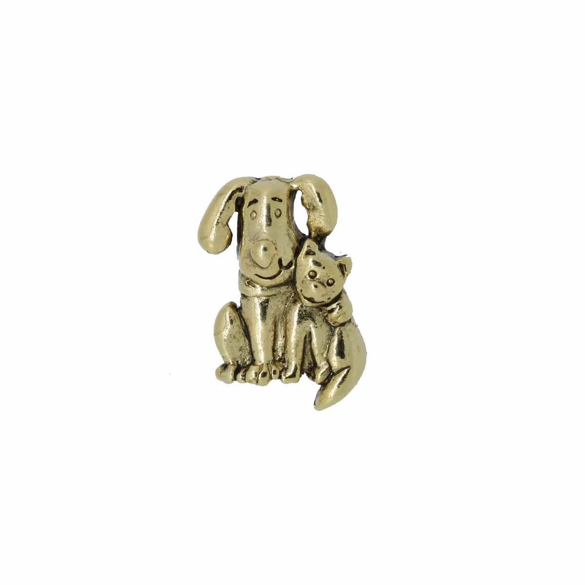 Dog And Cat Gold Lapel Pin 1