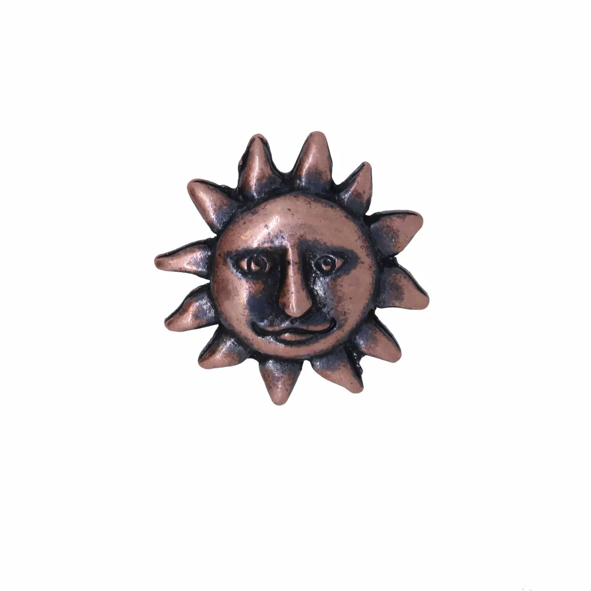 Sun Face Copper Lapel Pin 1