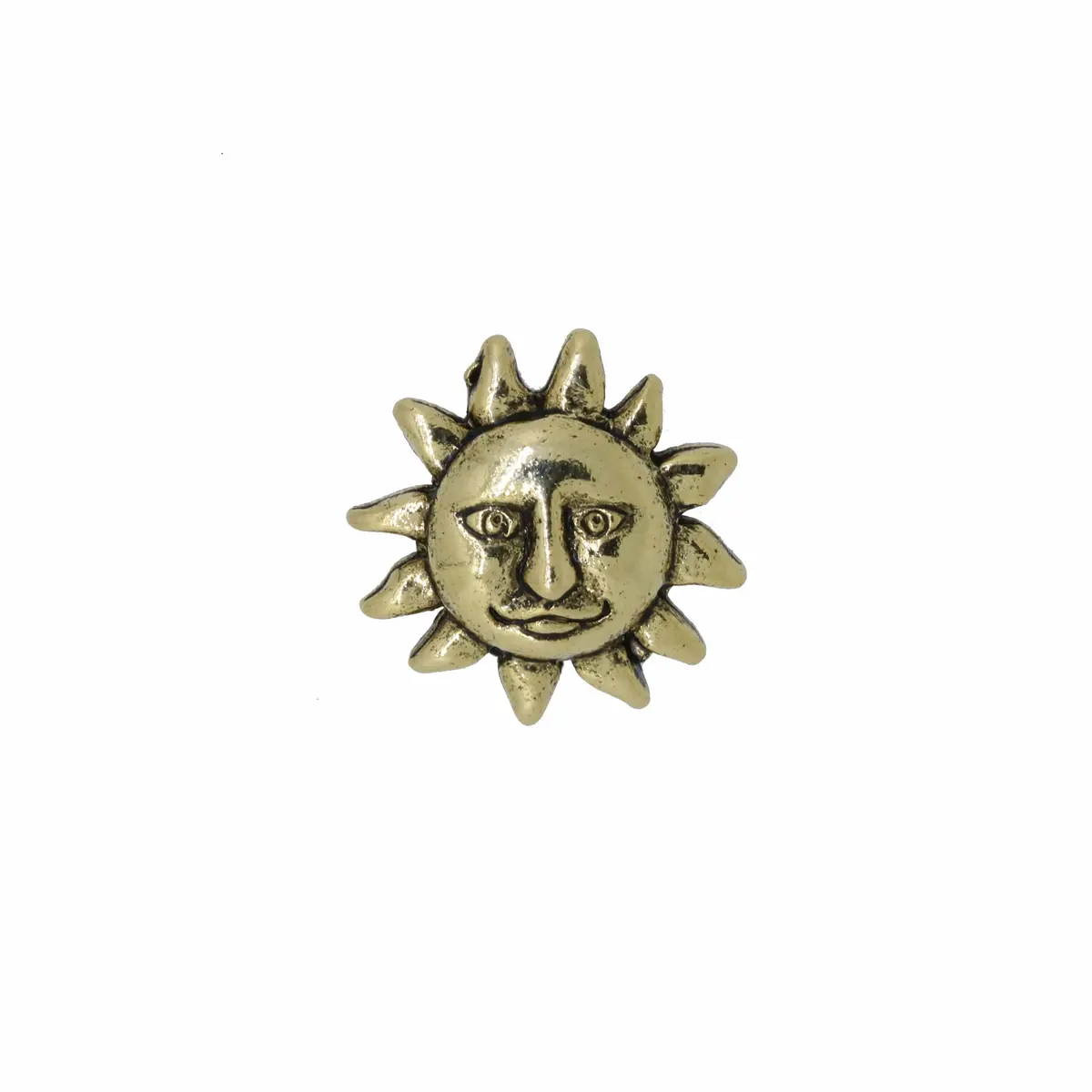 Sun Face Gold Lapel Pin 1