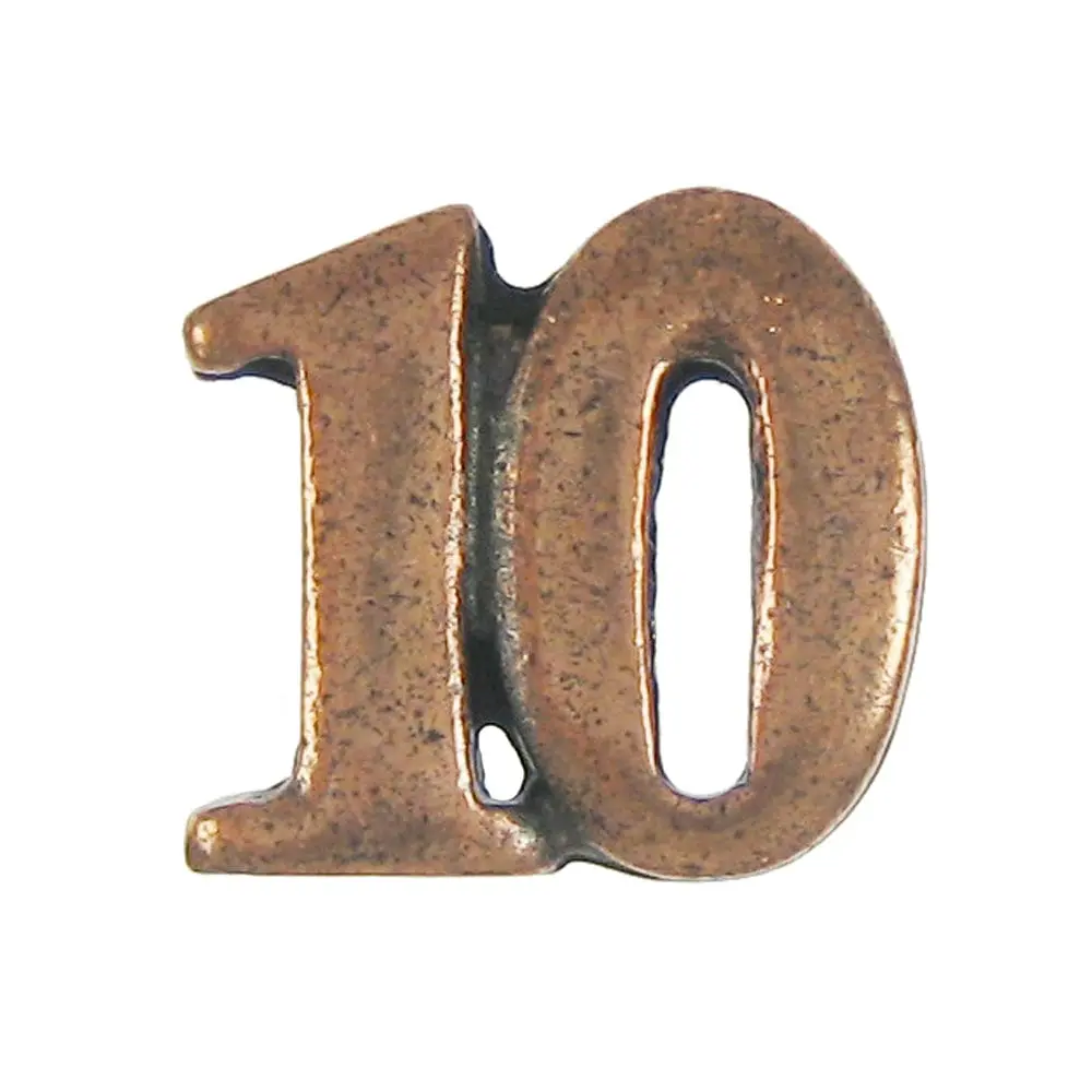Number 10 Copper Lapel Pin 1